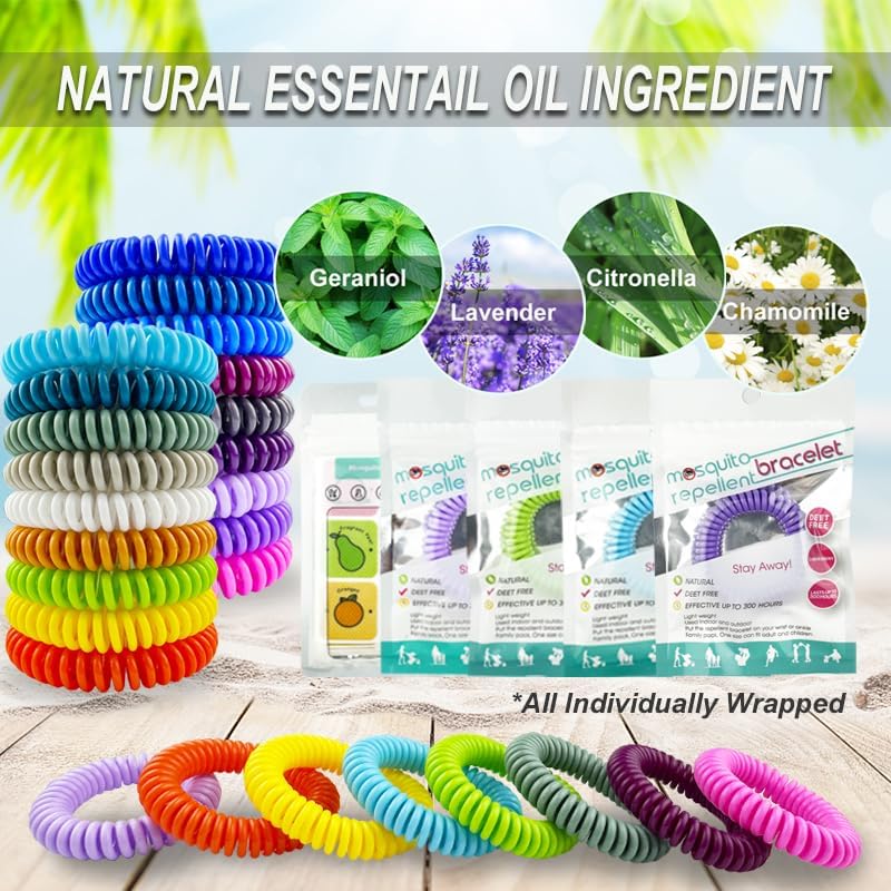 BuggyBands 36 Pack Mosquito Repellent Bracelets, Individually Wrapped DEET-Free Insect & Bug Repellent Wrist Bands with 60 Pack Mosquito Patches for Kids & Adults Outdoor Camping Fishing Traveling - Image 2
